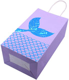JERUIX 12 paquetes de bolsas de fiesta de sirena, bolsas de regalo de sirena, bolsas de papel de regalo con purpurina para niñas y niños, suministros de fiesta temática de sirena, bolsas de regalo para bebé, bolsas de caramelos