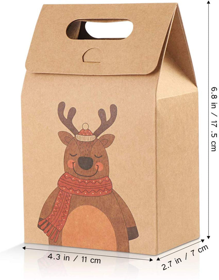 BESTONZON bolsas de regalo de navidad papel kraft fiesta creativa única favorece bolsas bolsas de regalos bolsas de envoltura de regalos para banquete de cumpleaños de navidad 16 piezas