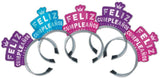 Paquete Surtido de Cumpleaños para 10 Personas - Kit Multicolor con Gorros, Diademas, silbatos, Globos y Vela - Articulos para Fiestas