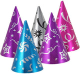 Paquete Surtido de Cumpleaños para 10 Personas - Kit Multicolor con Gorros, Diademas, silbatos, Globos y Vela - Articulos para Fiestas
