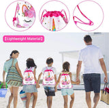 Paquete de 18 mochilas con cordón de unicornio viaky unicornio con cordón para fiesta de cumpleaños, fiesta de cumpleaños, bolsa de regalo para baby shower, bolsas de dibujos animados