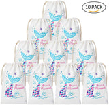 Mermaid Party Favor Bags Cordón Goody Bags for Mermaid Party Supplies 10 Pack