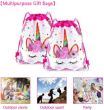 Paquete de 18 mochilas con cordón de unicornio viaky unicornio con cordón para fiesta de cumpleaños, fiesta de cumpleaños, bolsa de regalo para baby shower, bolsas de dibujos animados