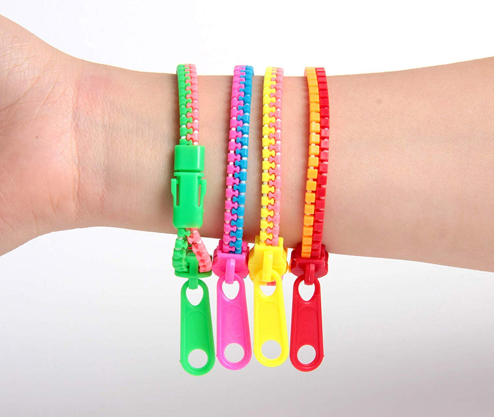 SBYURE - Pulsera de 40 piezas con cierre de cierre, colores neón, sensorial, juego de juguetes para fiestas para estudiantes, niños, cumpleaños, bolsas de dulces, premios pequeños, mixto