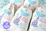Mermaid Party Favor Bags Cordón Goody Bags for Mermaid Party Supplies 10 Pack