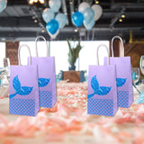 JERUIX 12 paquetes de bolsas de fiesta de sirena, bolsas de regalo de sirena, bolsas de papel de regalo con purpurina para niñas y niños, suministros de fiesta temática de sirena, bolsas de regalo para bebé, bolsas de caramelos