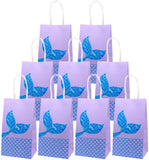 JERUIX 12 paquetes de bolsas de fiesta de sirena, bolsas de regalo de sirena, bolsas de papel de regalo con purpurina para niñas y niños, suministros de fiesta temática de sirena, bolsas de regalo para bebé, bolsas de caramelos