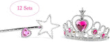 Princess Pretend Play Set - Easter Tiara Dress Up Play Set - Crowns, Wands, and Jewels - Princess Girls Party Favors - Princess Costume Party Play Set, (12 Princess Crown Tiaras, 12 Wands, 24 Rings)