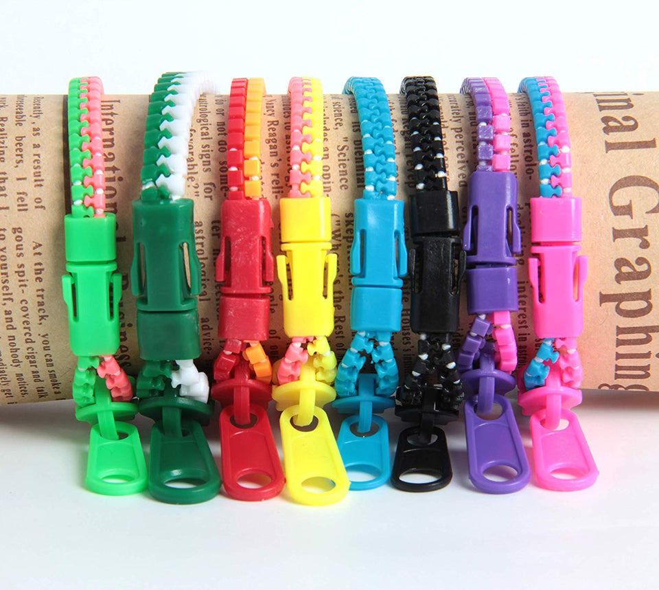 SBYURE - Pulsera de 40 piezas con cierre de cierre, colores neón, sensorial, juego de juguetes para fiestas para estudiantes, niños, cumpleaños, bolsas de dulces, premios pequeños, mixto