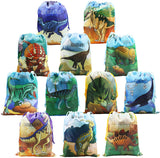 BeeGreen Dinosaur Party Supplies Favors Bolsas para niños niños y niñas Cumpleaños 12 Pack Dino Cordón Goody Bolsa de Regalo