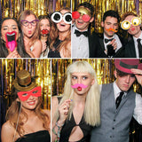 FRESHME DIY Photo Booth Props Kit - 90pcs PhotoBooth Prop Funny Atrezzo Favorecer Incluyendo Cómica Divertida Creativa Bigotes Gafas Pelo Arcos Sombreros Labios para el Partido Boda Cumpleañosde