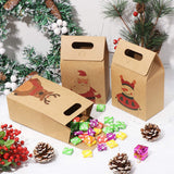 BESTONZON bolsas de regalo de navidad papel kraft fiesta creativa única favorece bolsas bolsas de regalos bolsas de envoltura de regalos para banquete de cumpleaños de navidad 16 piezas