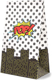 Bolsas de regalo para fiestas – 36 unidades de bolsas de regalo, suministros para fiestas Super-Hero, bolsas de papel para recuerdos, bolsas reciclables para niños, diseño de cómics, 5.2 x 8.7 x 3.3 pulgadas