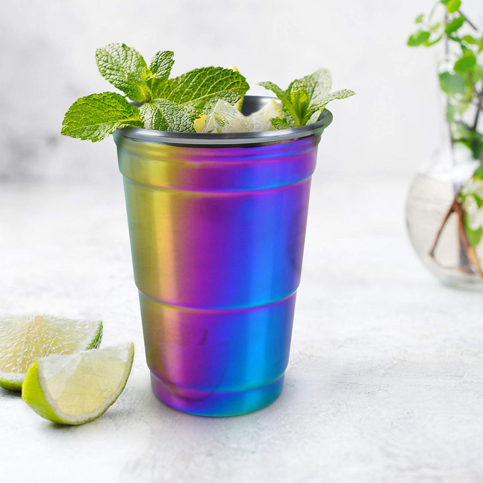 Fred & Friends Vaso de fiesta color cobre, Arcoiris (Rainbow), 16-Oz, 1