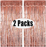 PUBAMALL Telón de Fondo de Foto, para decoración de Boda de Fiesta de cumpleaños, decoración de Fiesta de (2 Pack (100 * 200cm), Oro Rosa)