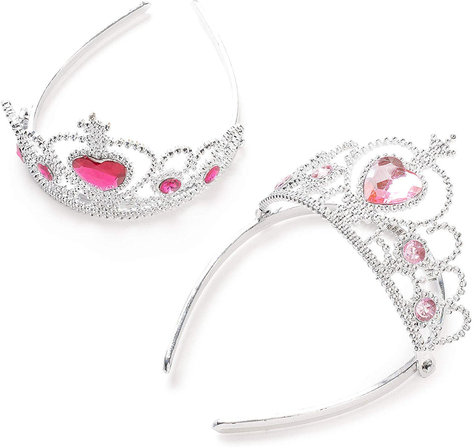 Princess Pretend Play Set - Easter Tiara Dress Up Play Set - Crowns, Wands, and Jewels - Princess Girls Party Favors - Princess Costume Party Play Set, (12 Princess Crown Tiaras, 12 Wands, 24 Rings)