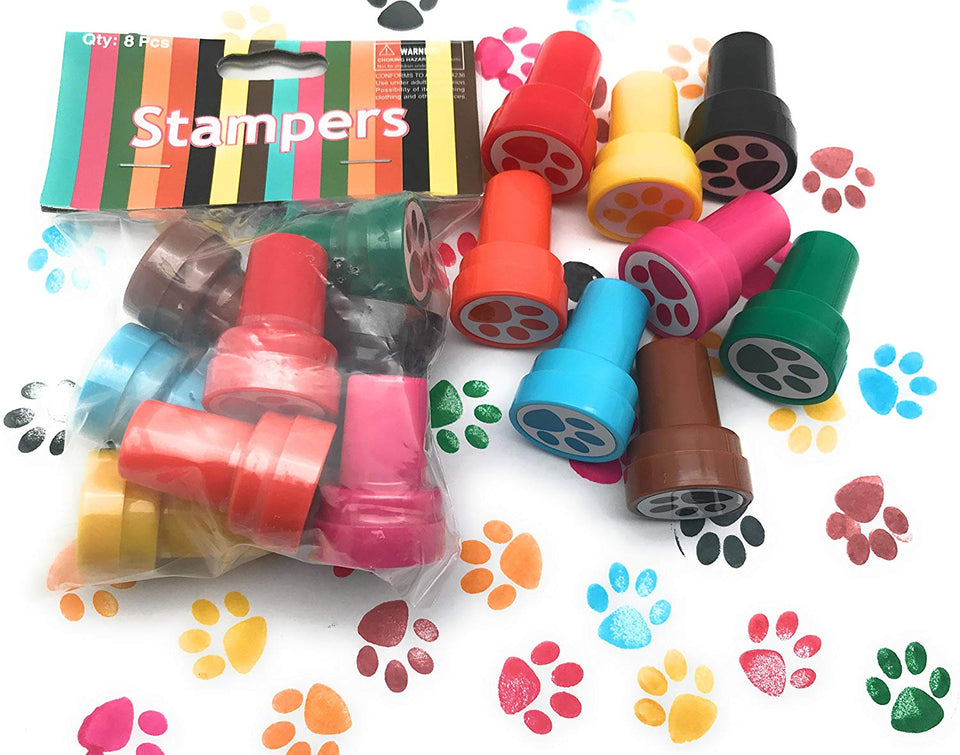 48 piezas de sellos de patas, suministros para regalos de cumpleaños, bolsas de cumpleaños, accesorios para el aula de profesores, actividades de recompensa