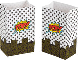 Bolsas de regalo para fiestas – 36 unidades de bolsas de regalo, suministros para fiestas Super-Hero, bolsas de papel para recuerdos, bolsas reciclables para niños, diseño de cómics, 5.2 x 8.7 x 3.3 pulgadas