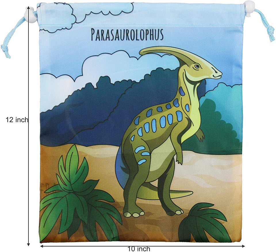 BeeGreen Dinosaur Party Supplies Favors Bolsas para niños niños y niñas Cumpleaños 12 Pack Dino Cordón Goody Bolsa de Regalo