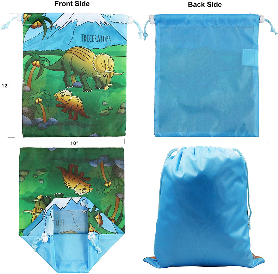 BeeGreen Dinosaur Party Supplies Favors Bolsas para niños niños y niñas Cumpleaños 12 Pack Dino Cordón Goody Bolsa de Regalo