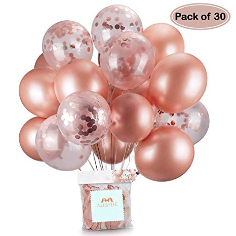 Globos de confeti de oro rosa Globo de fiesta 30.5 CM (30 piezas)